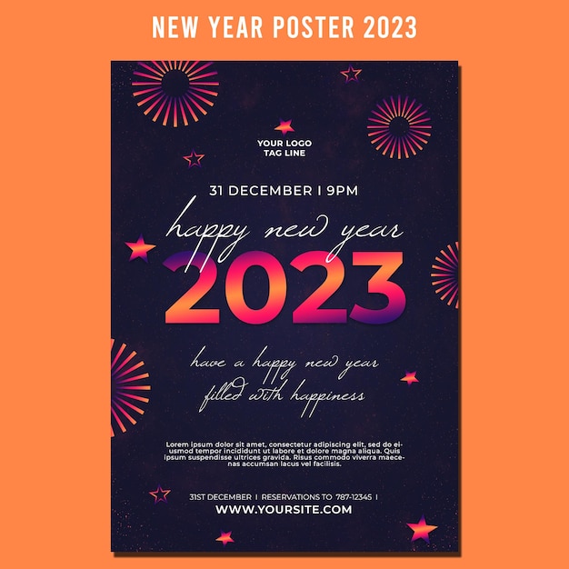 happy new year 2023 poster tamplate