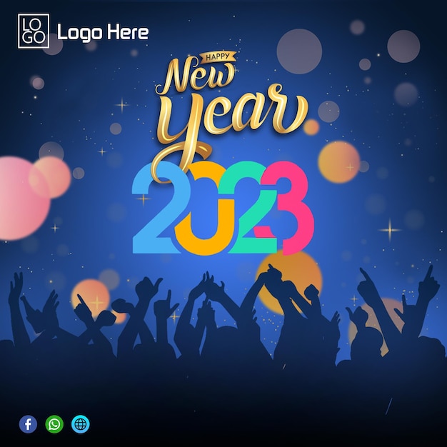 PSD happy new year 2023 posters and templates designs