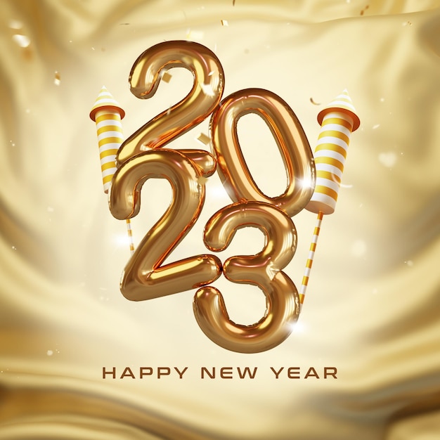 Happy new year 2023 social media promotion or invitation