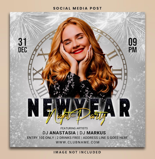 PSD happy new year 2023 template