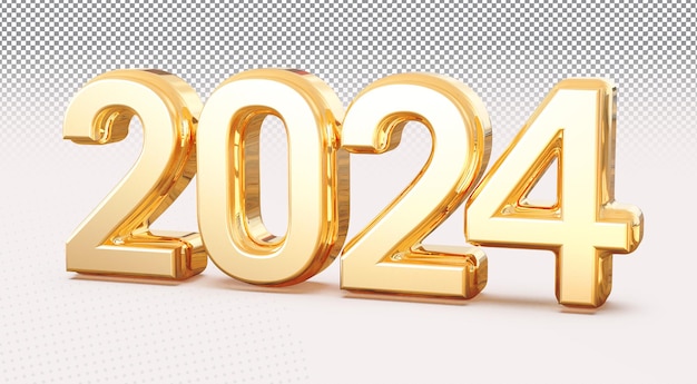 happy new year 2024 3D Number Render