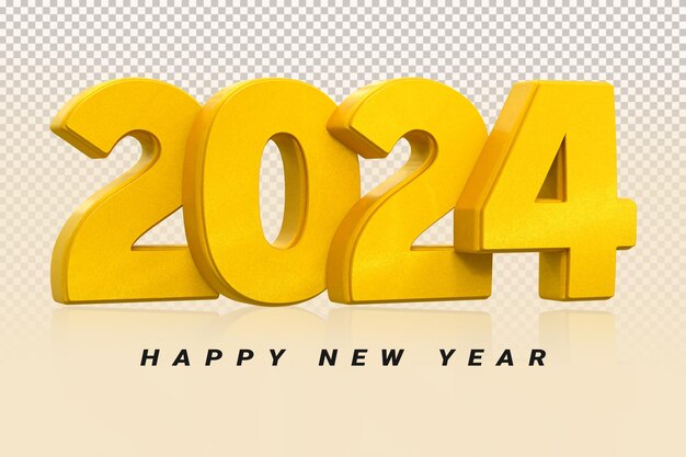 新年あけましておめでとうございます 2024 3d render text for psd composition 新年お祝い