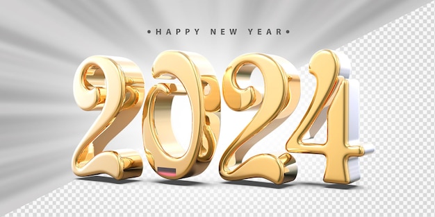 PSD happy new year 2024 golden