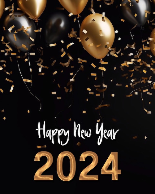 PSD happy new year 2024 poster template