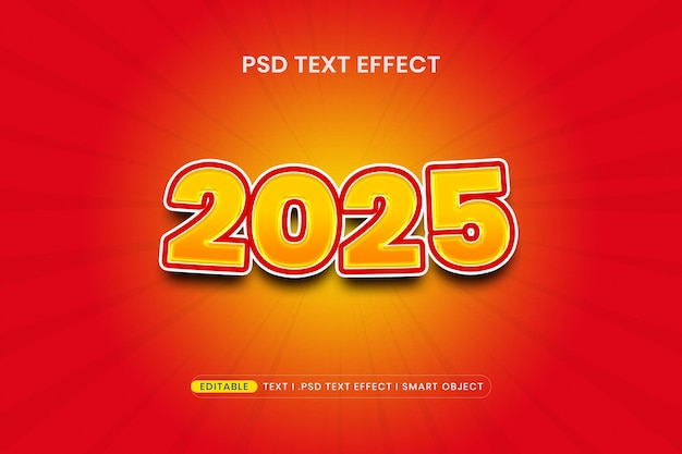 happy new year 2025 3d editable text effect