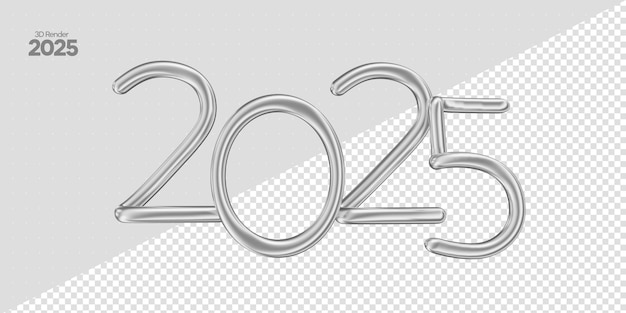 Happy new year 2025 number 3d render realistic new year celebration