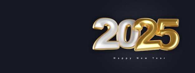 Happy New Year 2025 with glittering gold number Premium design for New Year and Christmas greetings