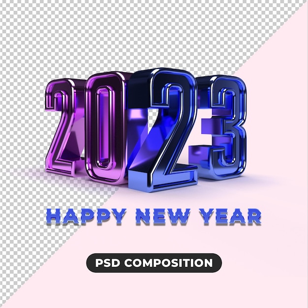 PSD 새해 복 많이 받으세요 3d 2023 골드 텍스트 효과