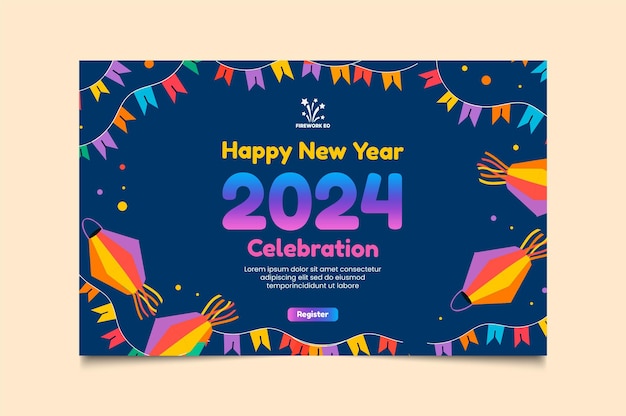 祝你新年快樂的旗<unk>設計