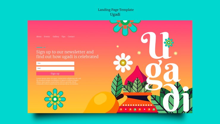 PSD happy new year celebration landing page