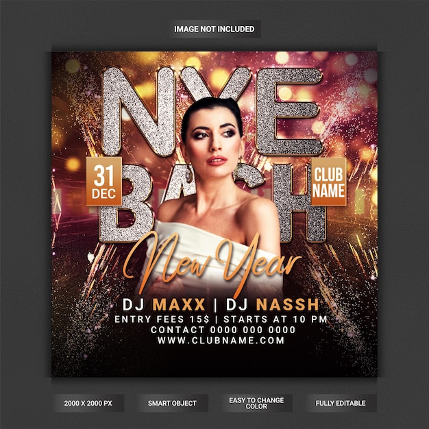 Happy new year celebration party flyer