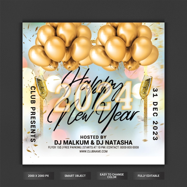 Happy new year celebration party flyer