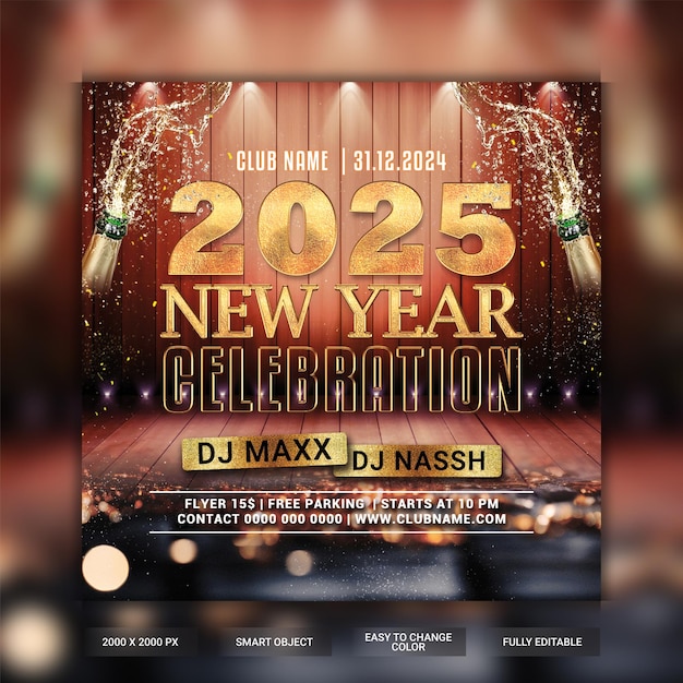 Happy new year celebration party flyer