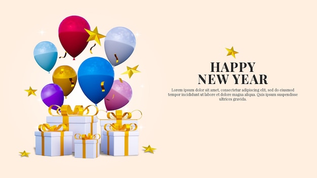 祝你新年和圣诞节的旗<unk>社交媒体帖子模板