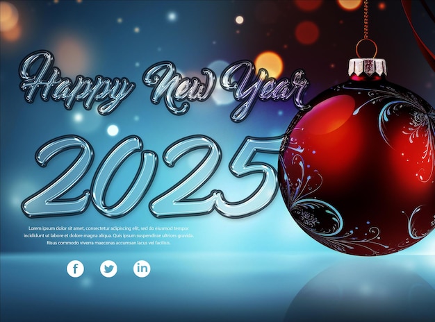 happy new year editable psd banner social media template