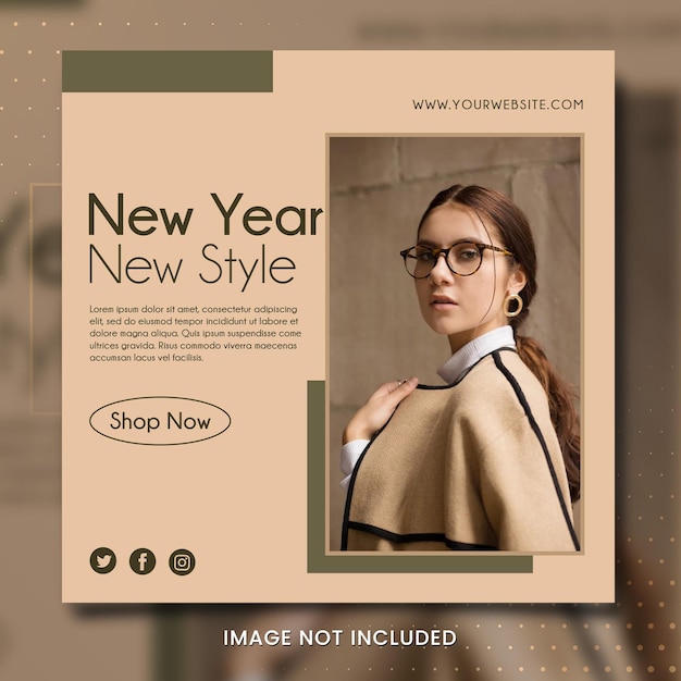 PSD happy new year fashion social template