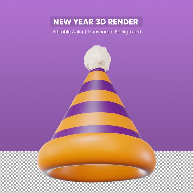 Happy new year hat 3d render