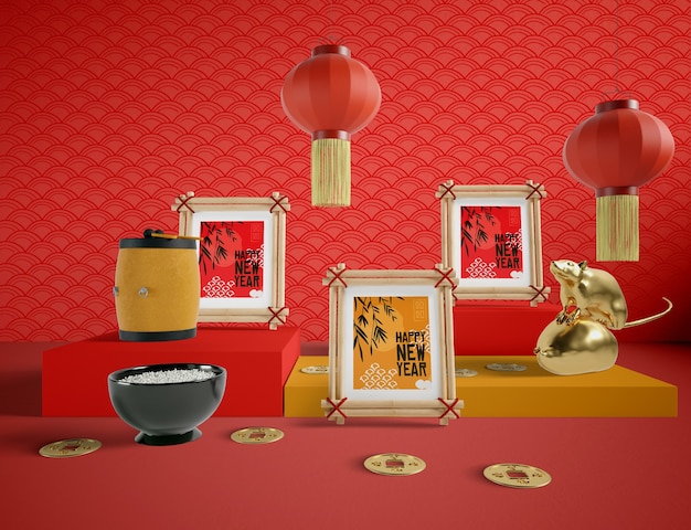 PSD happy new year illustration chinese style