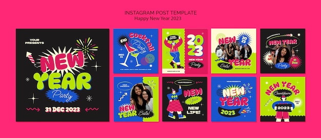 PSD happy new year instagram posts