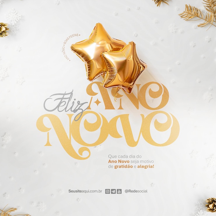 PSD happy new year new years eve happy holidays feliz ano novo social media editable psd