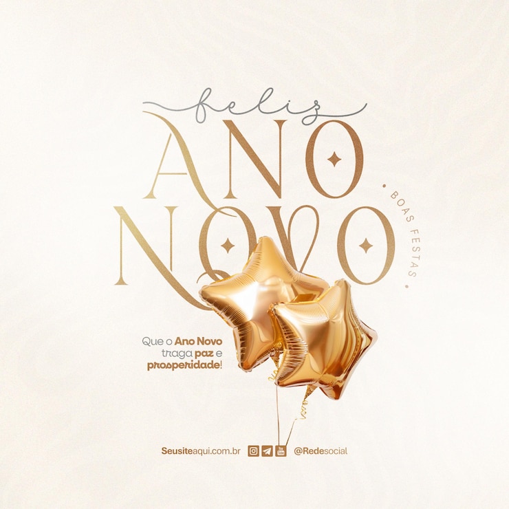 PSD happy new year new years eve happy holidays social media editable psd ano novo