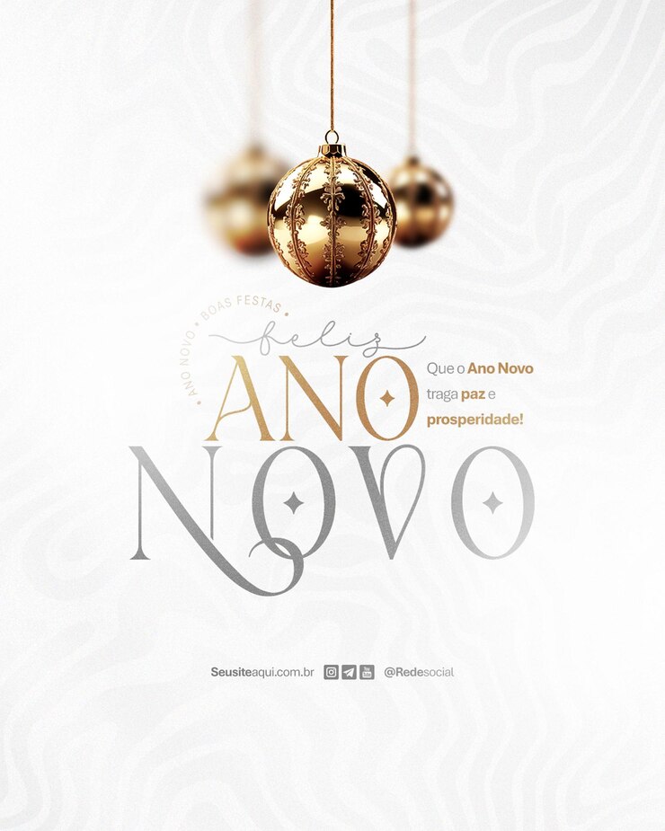 PSD happy new year new years eve happy holidays social media editable psd ano novo