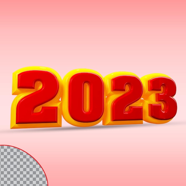 PSD 明けましておめでとうございます番号20233dスタイルカラーレッド