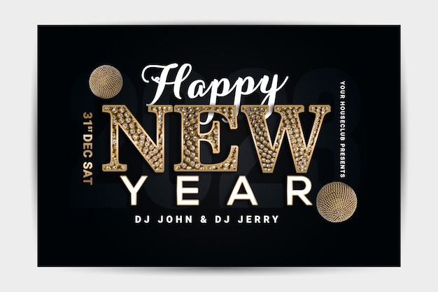 Happy new year party flyer