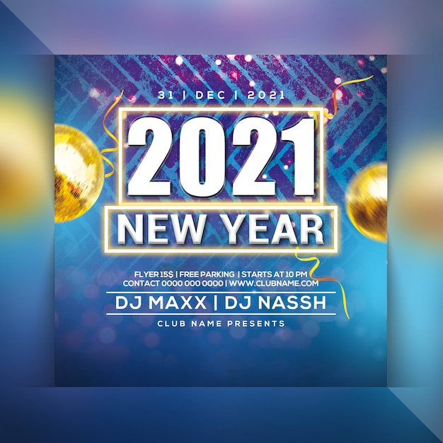 Happy new year party flyer