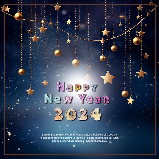 PSD happy new year social media post design template