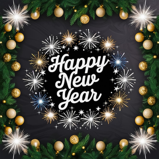 Happy New Year social media post
