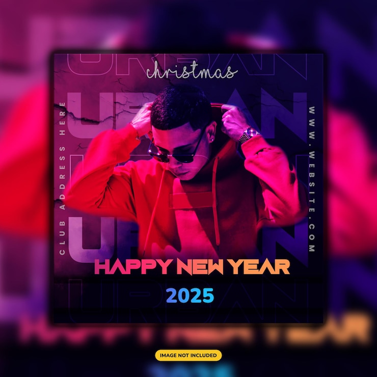 PSD happy new year special instagram post template design