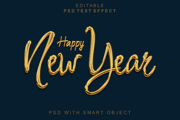 PSD happy new year text effect