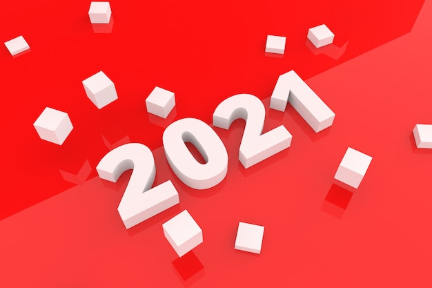 PSD happy new year text red background style