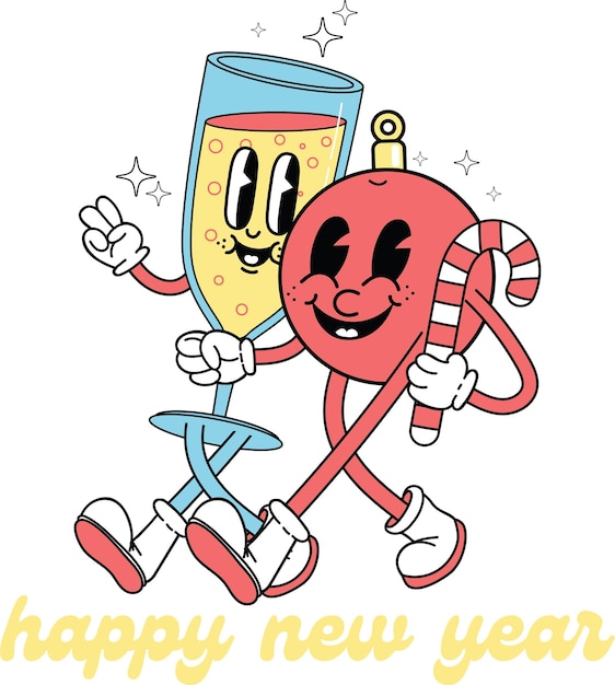 PSD disegno di maglietta di buon anno in file png