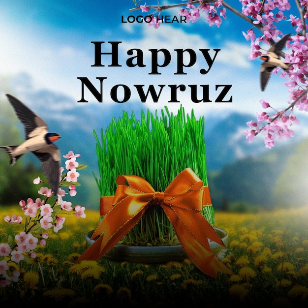 PSD 행복한 nowruz 휴가 psd 포스트