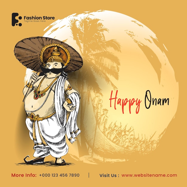 Happy onam viering sociale media post flyer banner poster folder.