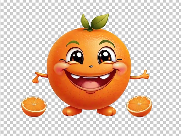 PSD happy orange with smile cute cartoon