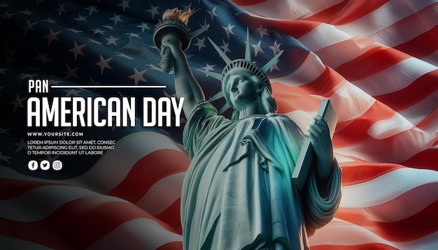 Счастливого пан-американского дня пан-американского дня psd национальный пан-американский день