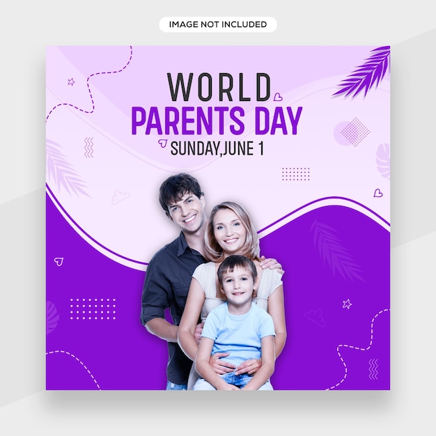 Happy parents day instagram banner or social media post or facebook cover template