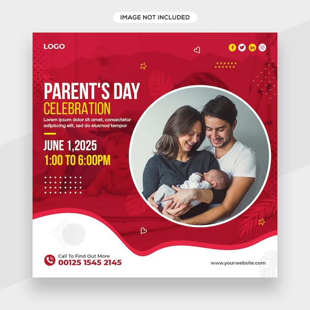 PSD happy parents day instagram banner or social media post or facebook cover template