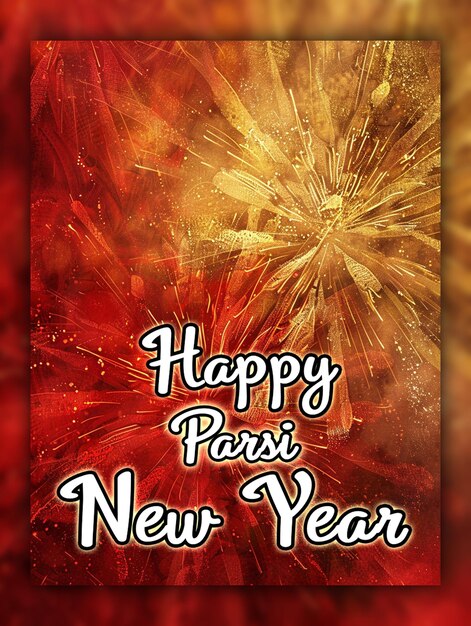 PSD buon anno nuovo parsi nowruz festivo fuochi d'artificio che celebrano il nuovo anno per i social media post design