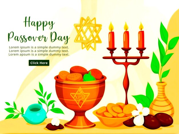 PSD happy passover day psd perfect voor kantoor bedrijf school sociale media reclame banner kaarten