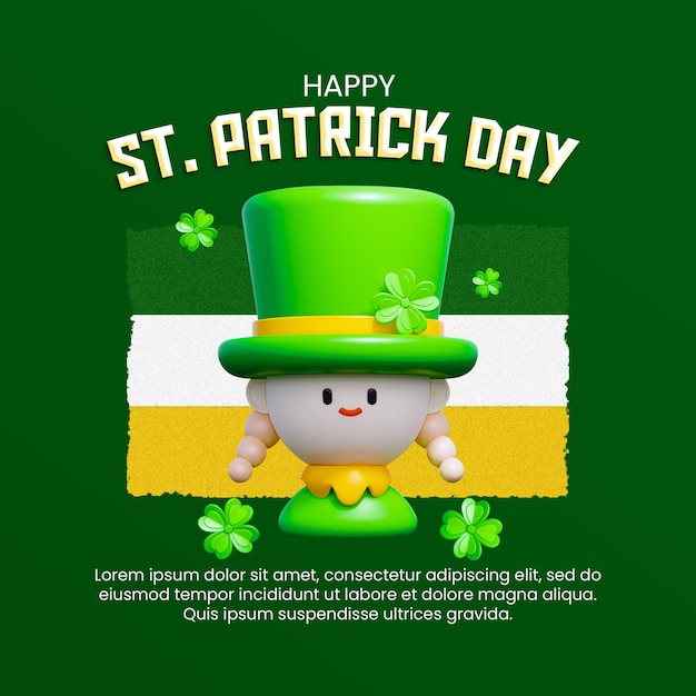 PSD modello di post sui social media di happy patrick day