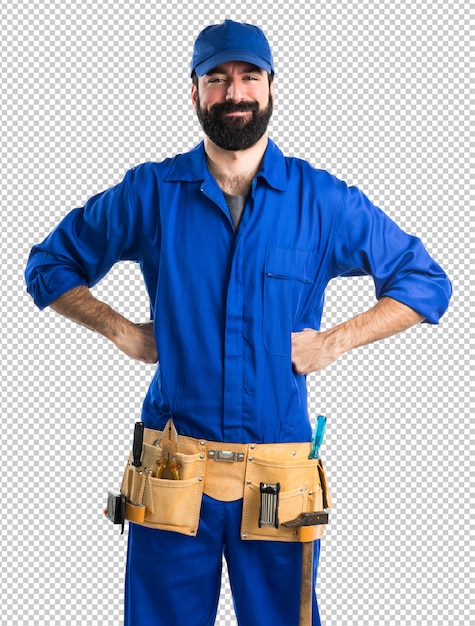 Happy plumber