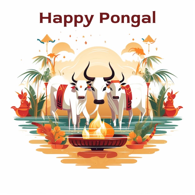 PSD happy pongal south indian religious festival