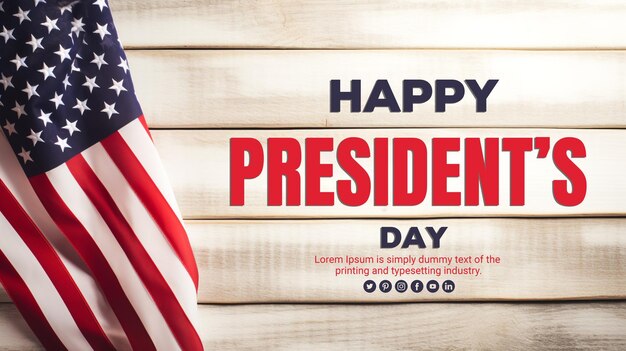 PSD happy presidents day background