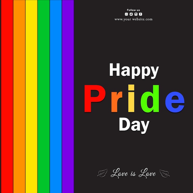 PSD happy pride day social media post design