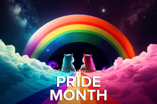 PSD happy pride month psd template