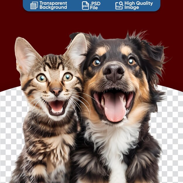 PSD happy puppy and kitten a portrait of pet friendship